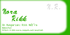 nora rikk business card